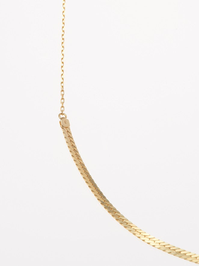 HERRINGBONE K18 CHAIN NECKLACE