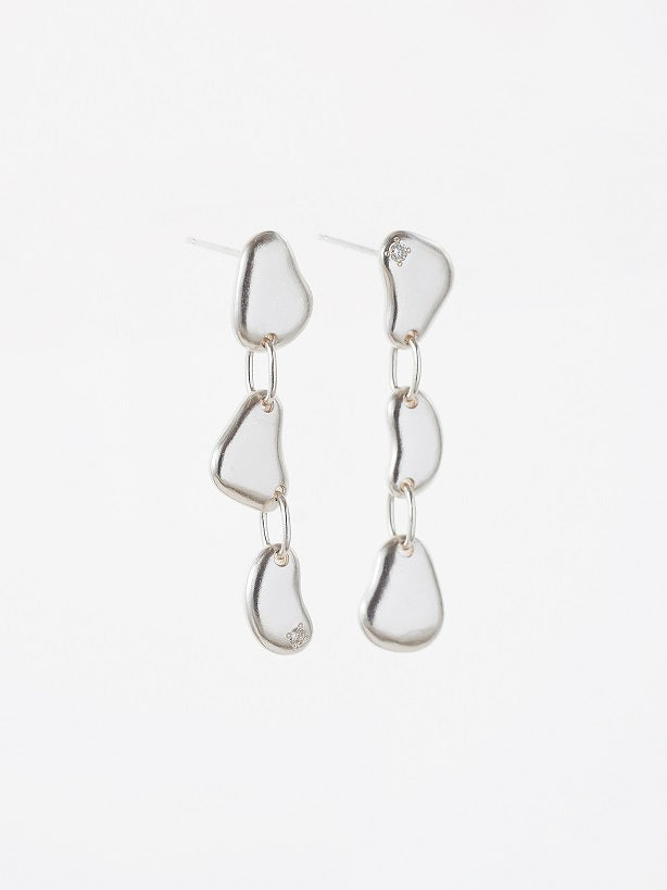 WATER SV ASYMMETRY PIERCED EARRINGS