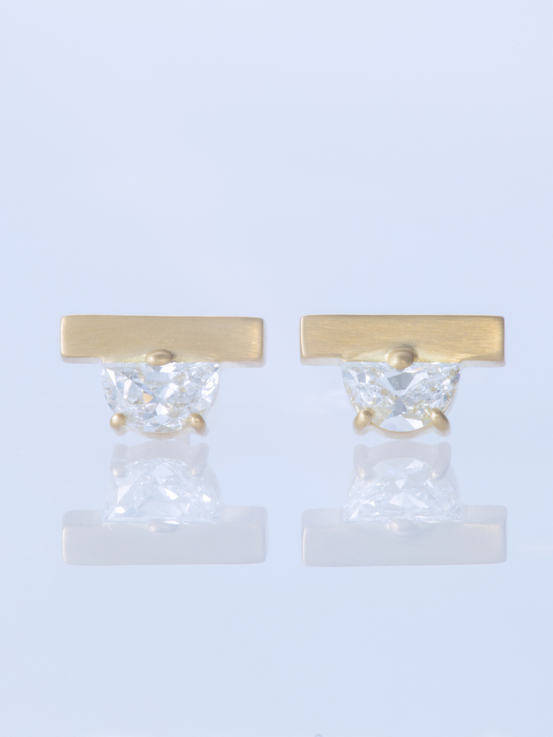 HALF MOON PIERCED EARRINGS