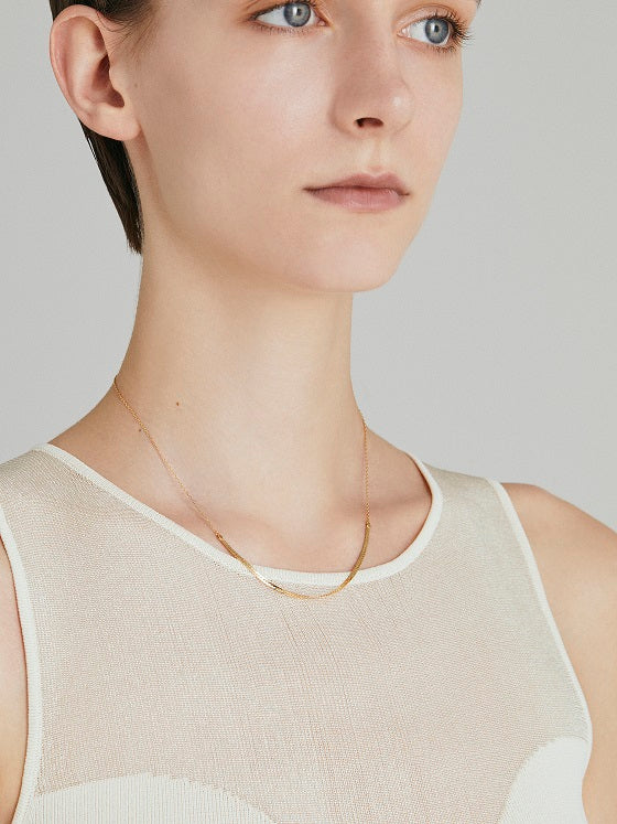 HERRINGBONE K18 CHAIN NECKLACE