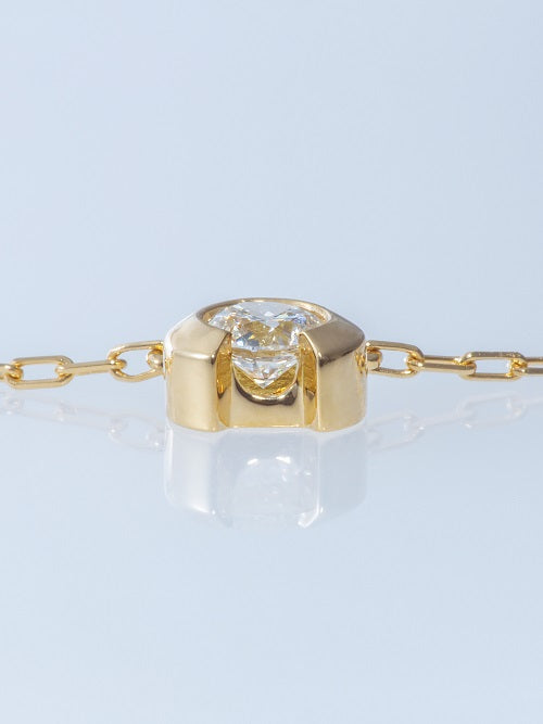 ベゼル K18YG 0.3CT ネックレス