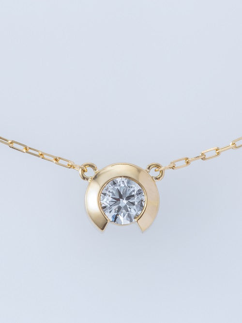 ベゼル K18YG 0.3CT ネックレス