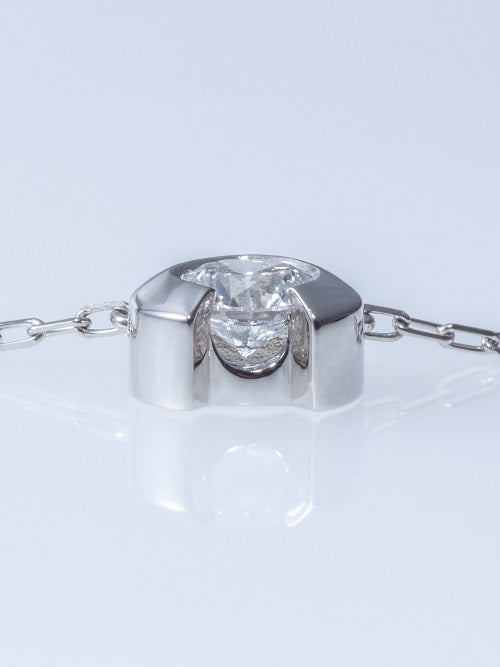ベゼル K18YG 0.3CT ネックレス