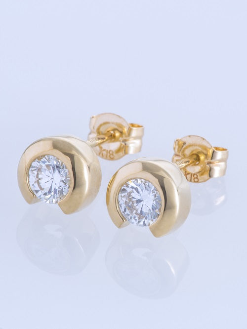 Boucles d'oreilles percées en or jaune 18 carats (0,23 carat)