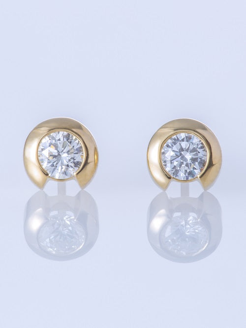 Boucles d'oreilles percées en or jaune 18 carats (0,23 carat)