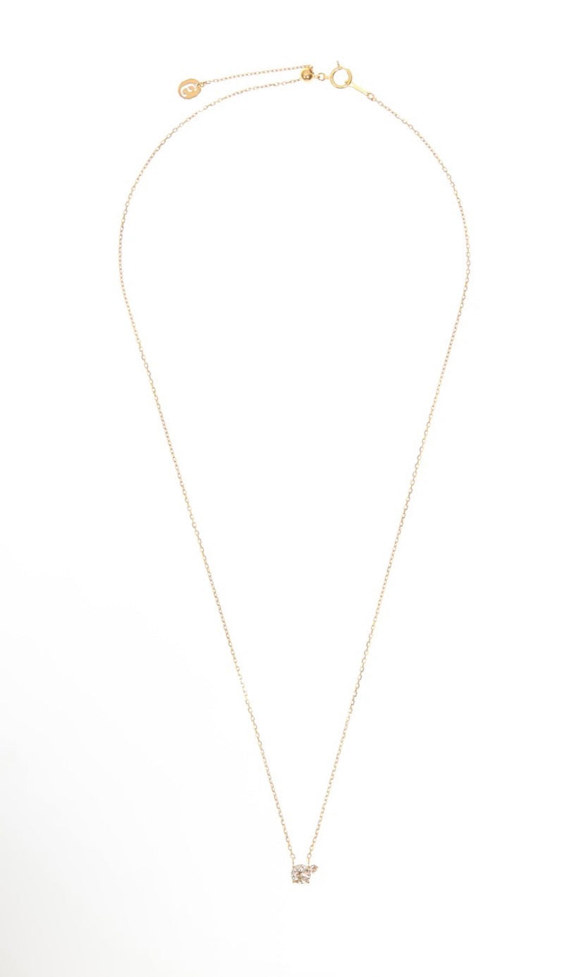 TWO K18YG 0.5ct ROUND NECKLACE
