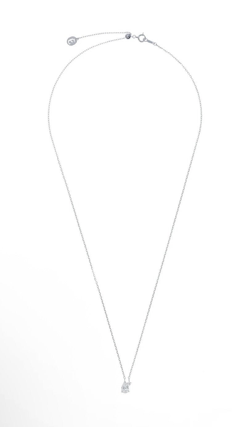 TWO PT850 0.5CT PEAR NECKLACE