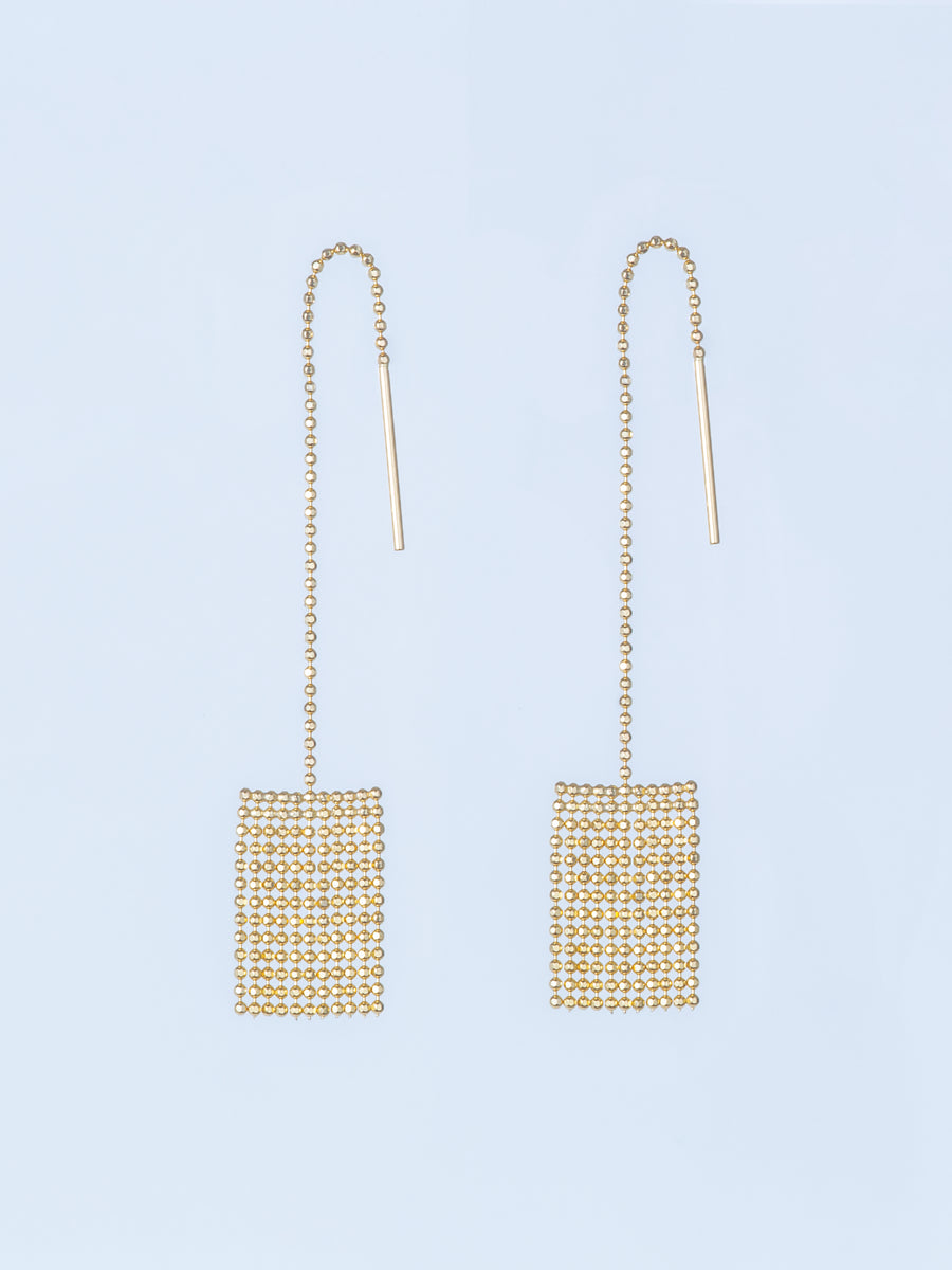 PIXEL  CHAIN PIERCED EARRINGS