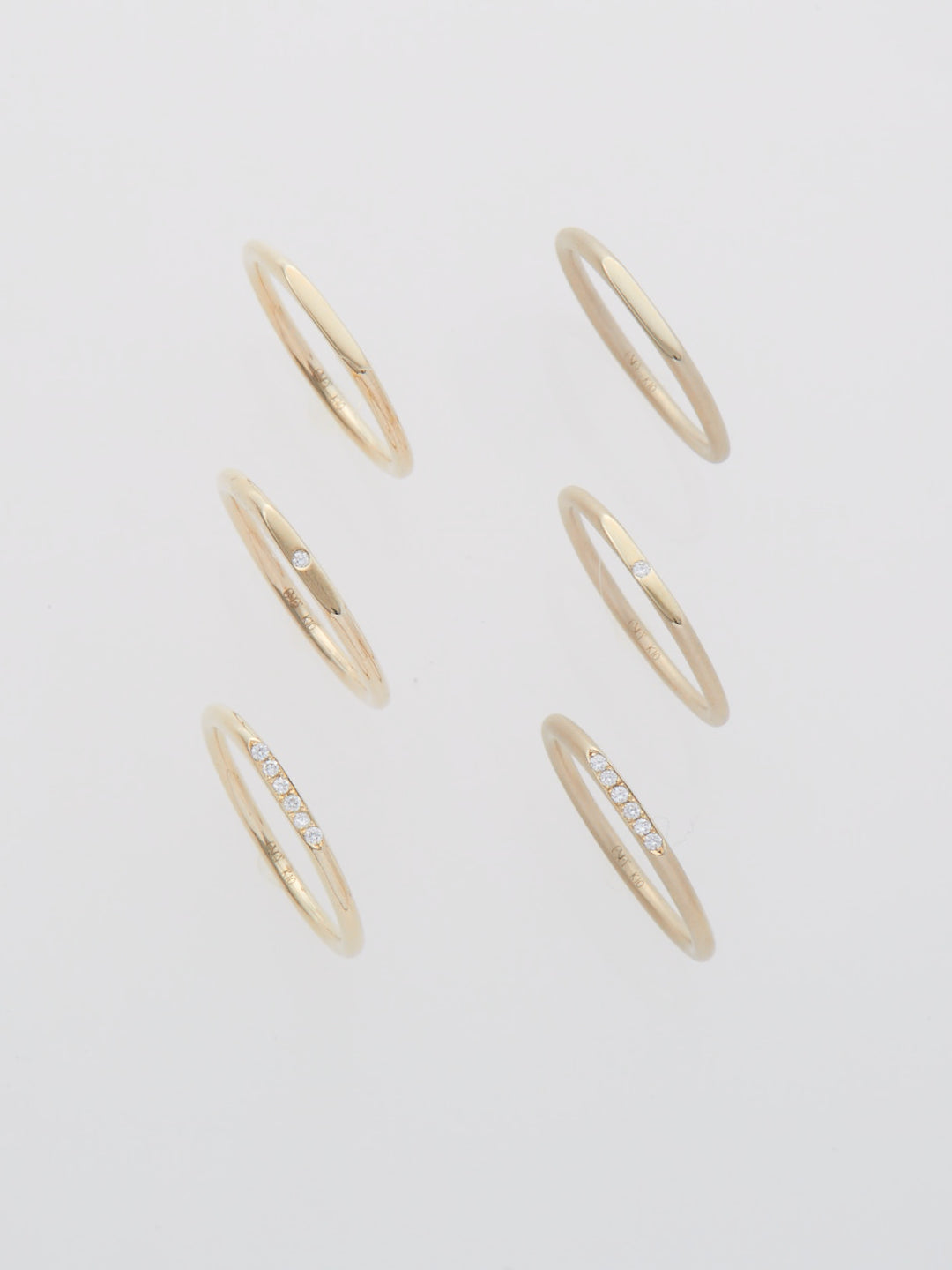 SURFACE K10YG MELEE DIAMOND MIRROR SLIM RING