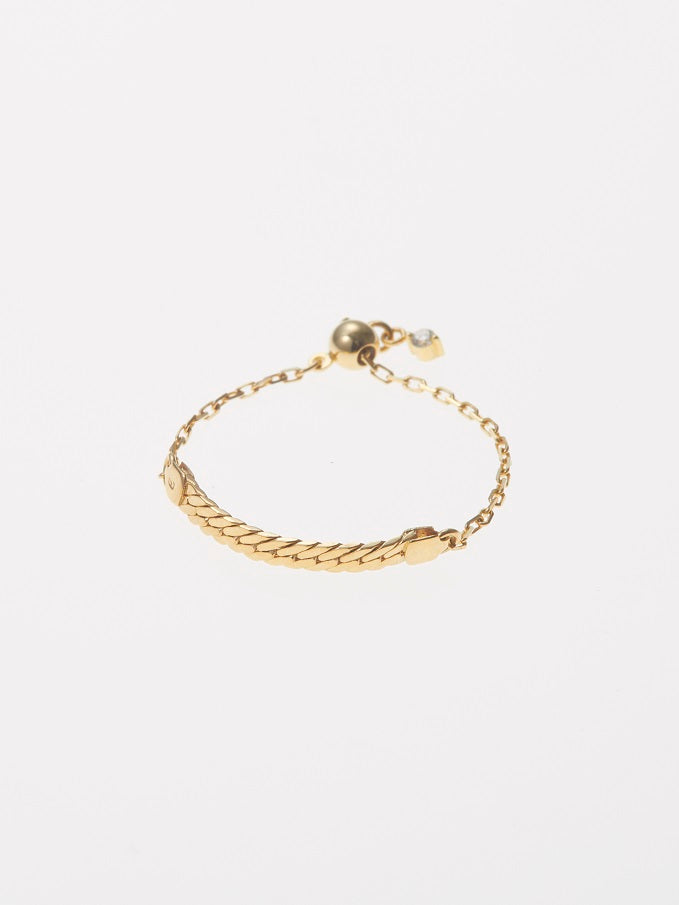 HERRINGBONE K18 CHAIN RING