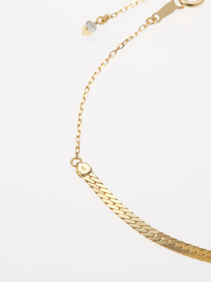 HERRINGBONE K18 CHAIN BRACELET