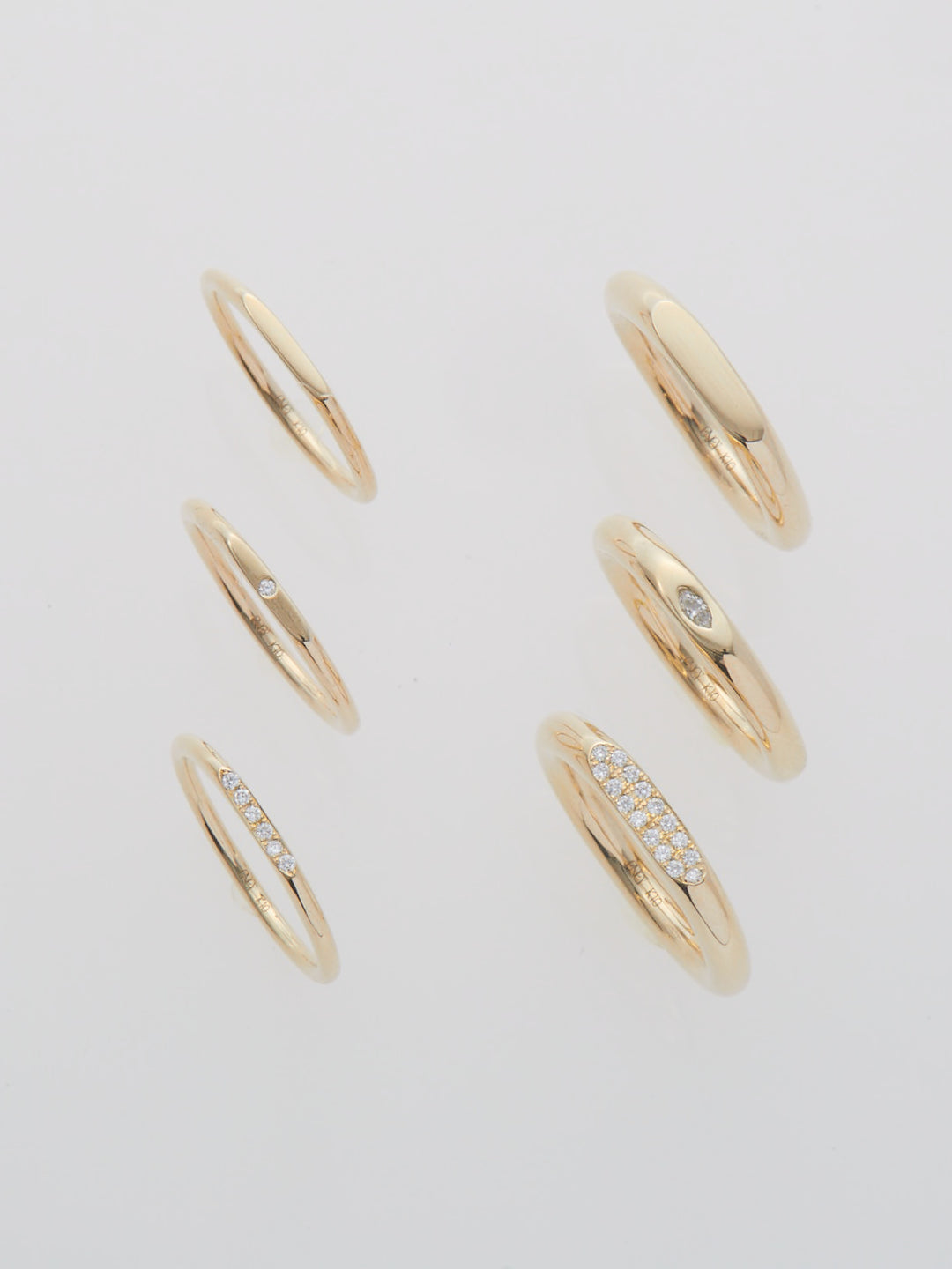 SURFACE K10YG MELEE DIAMOND MIRROR RING