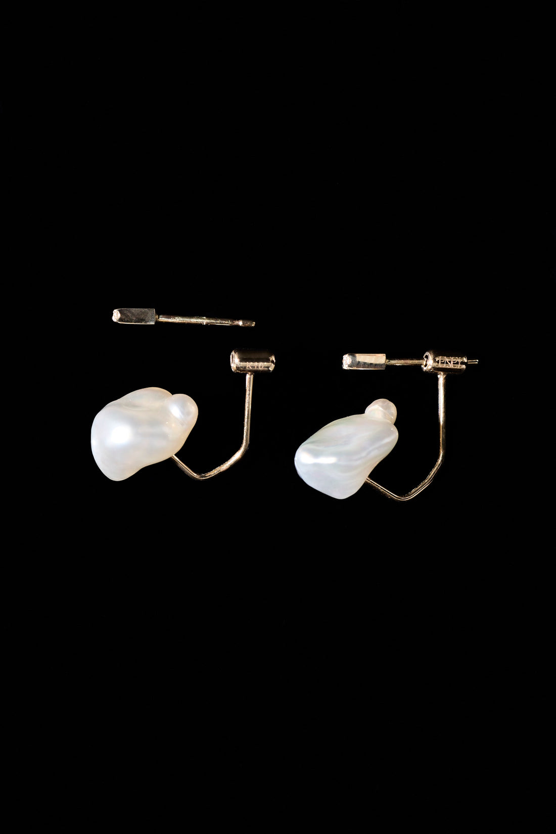 KESHI PEARL 10KYG STUD PIERCED EARRINGS / WHITE