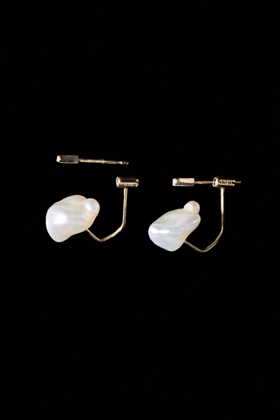 KESHI PEARL 10KYG STUD PIERCED EARRINGS / WHITE