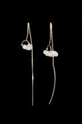 KESHI PEARL 10KYG CHAIN PIERCED EARRINGS / WHITE
