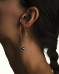 KESHI PEARL 10KYG CHAIN PIERCED EARRINGS / BLACK