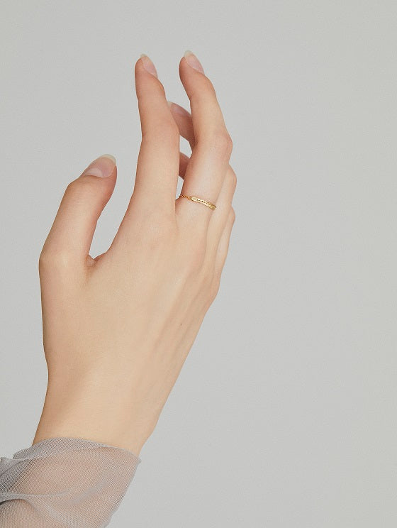 HERRINGBONE K18 CHAIN RING