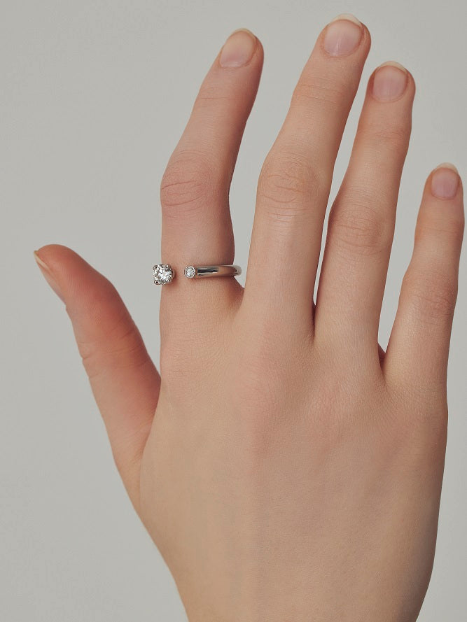 TWO PT900 ROUND/ROUND ROSE RING