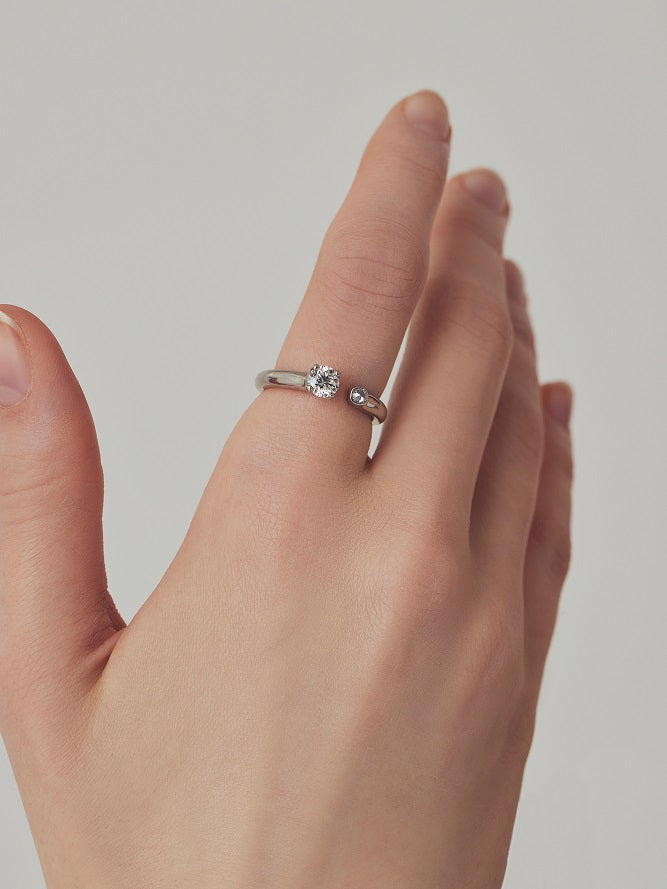 TWO PT900 ROUND/ROUND ROSE RING