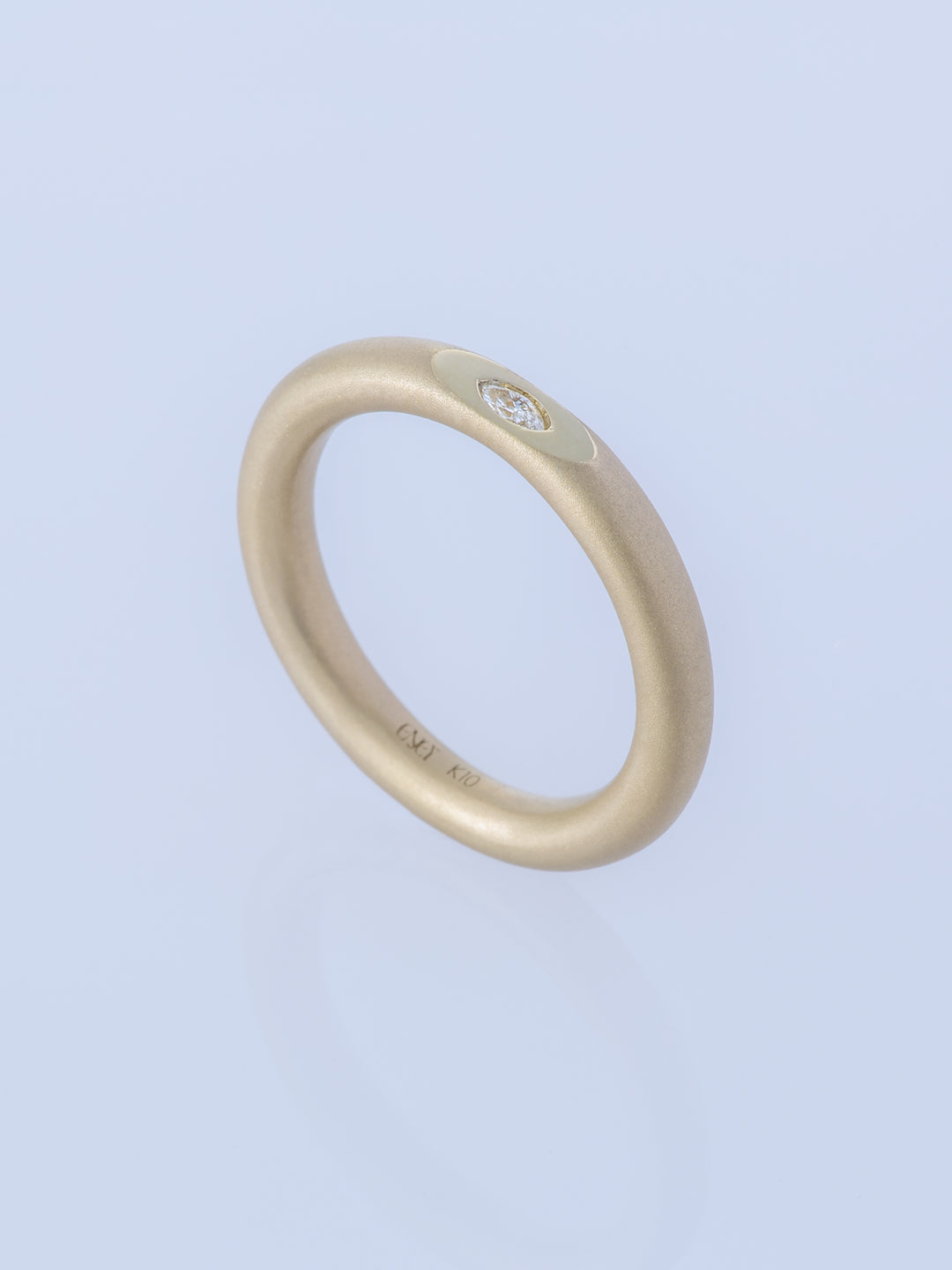 SURFACE K10YG MARQUISE DIAMOND MATTE RING