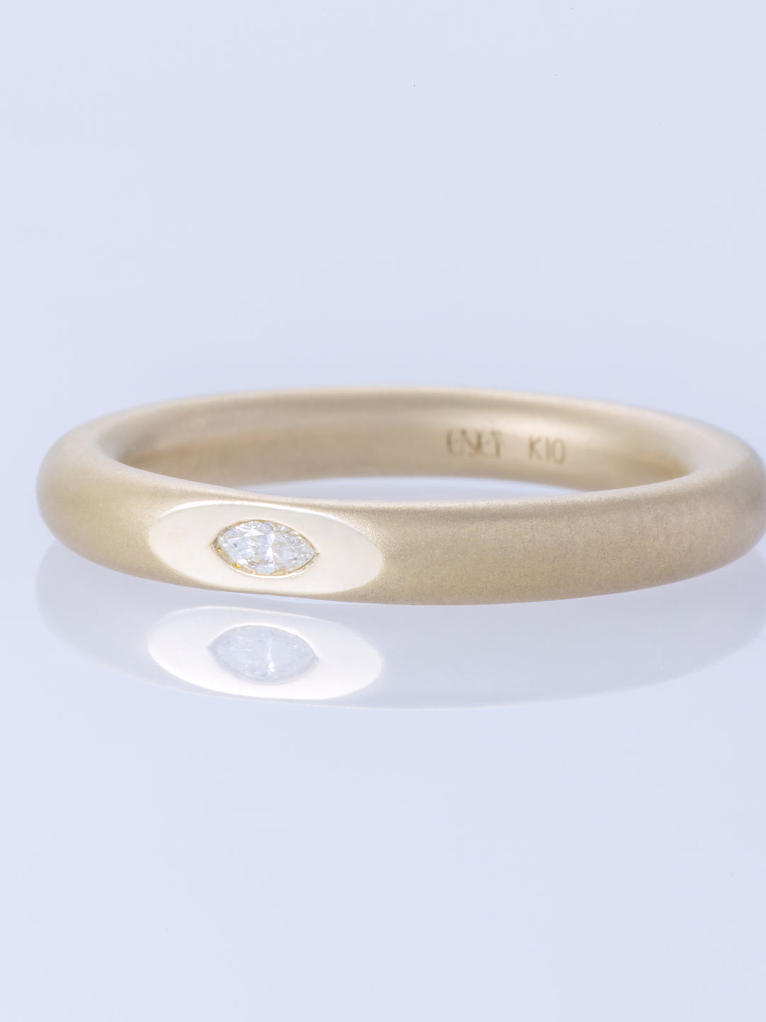 SURFACE K10YG MARQUISE DIAMOND MATTE RING