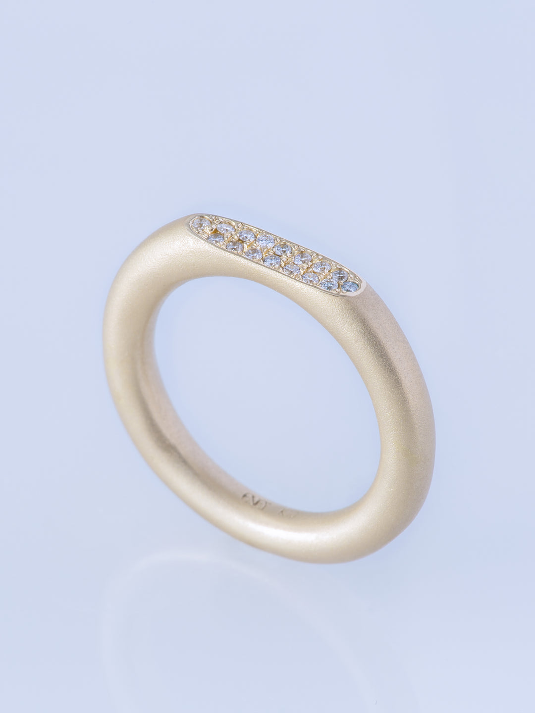 SURFACE K10YG MELEE DIAMOND MATTE RING