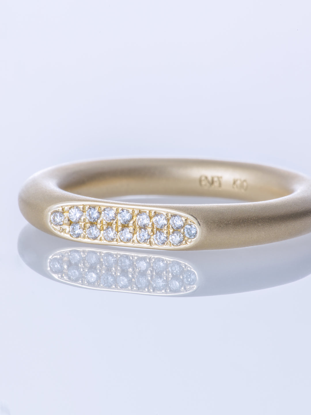 SURFACE K10YG MELEE DIAMOND MATTE RING