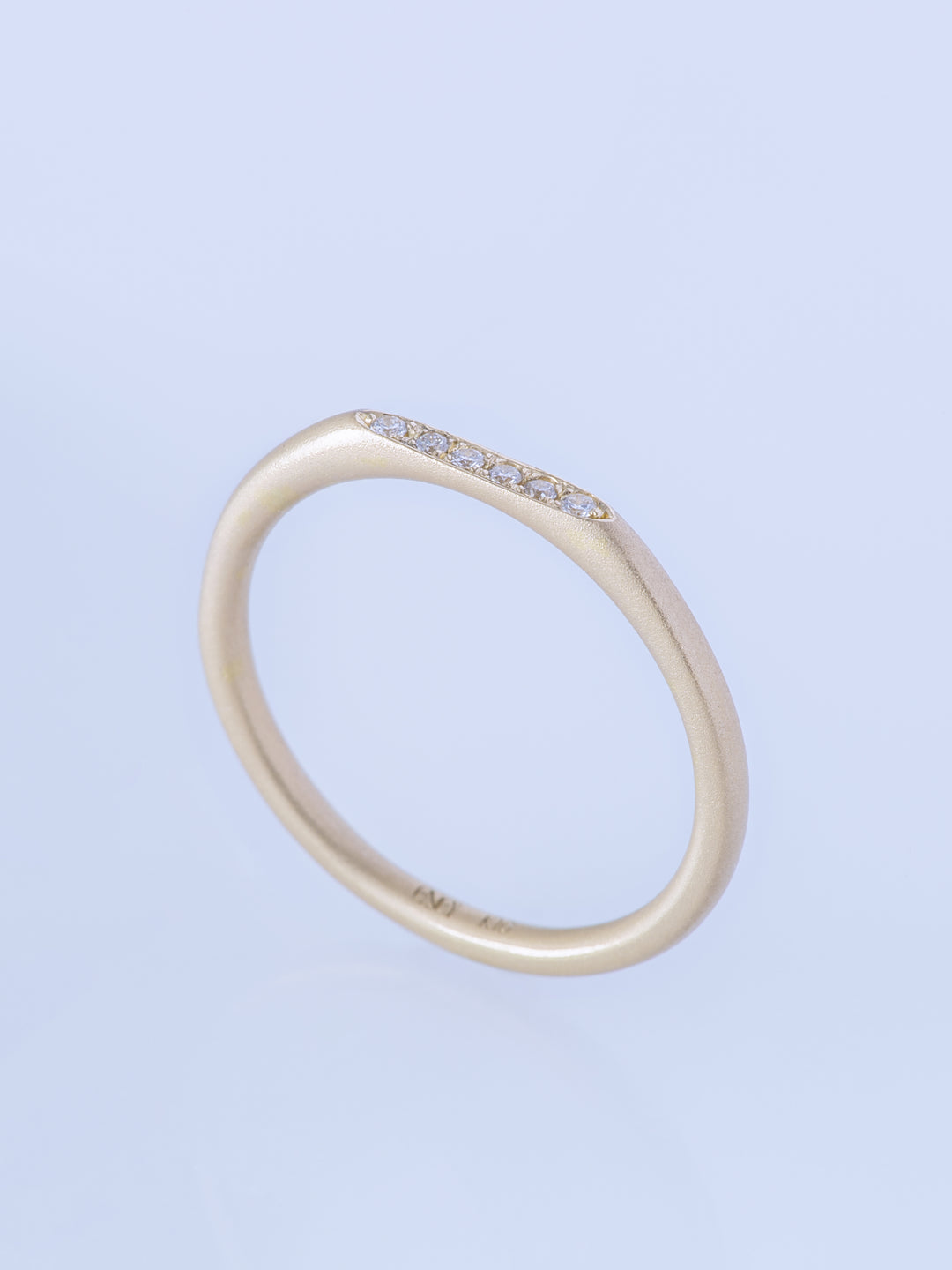 SURFACE K10YG MELEE DIAMOND MATTE SLIM RING