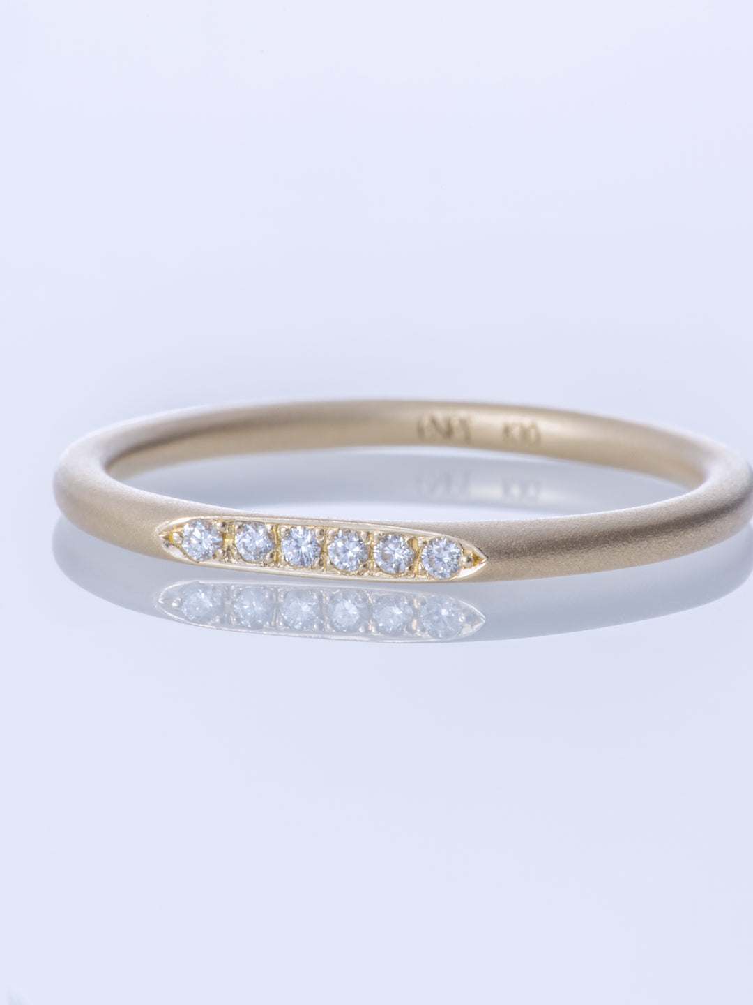 SURFACE K10YG MELEE DIAMOND MATTE SLIM RING