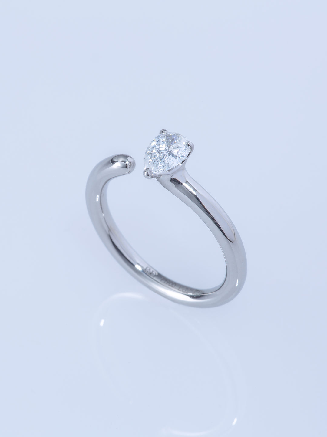ONE PT900 0.5CT PEAR RING