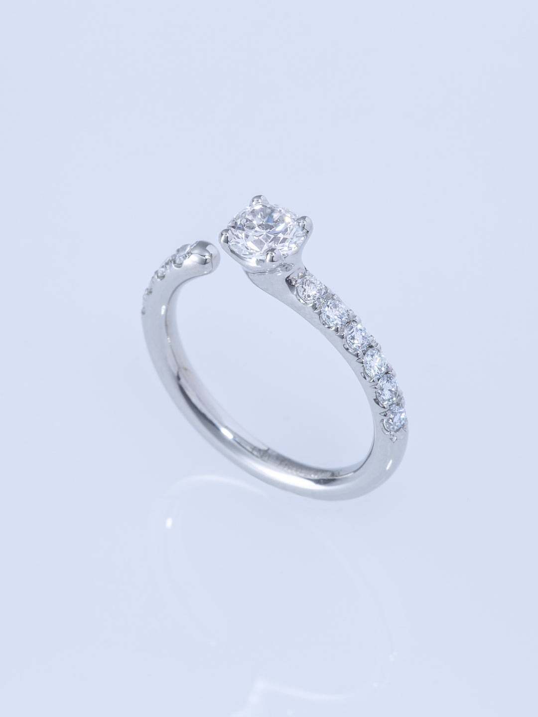 ONE PT900 ROUND 0.5CT HALF ETERNITY RING