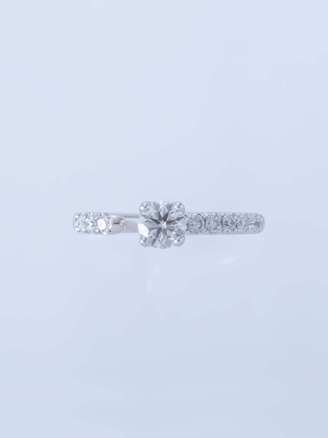 ONE PT900 ROUND 0.5CT HALF ETERNITY RING