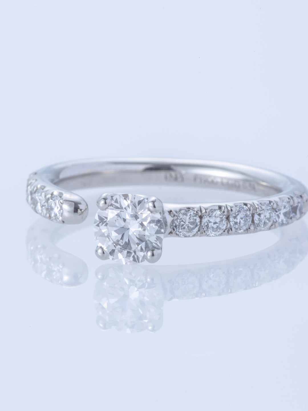 ONE PT900 ROUND 0.5CT HALF ETERNITY RING