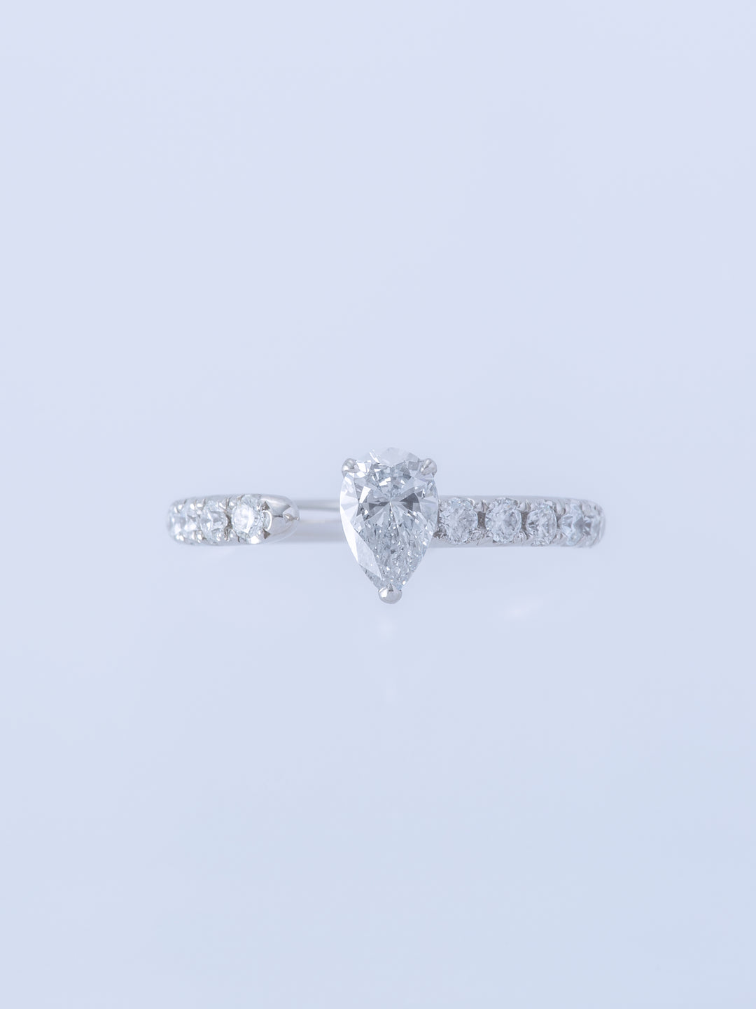 ONE PT900 PEAR 0.5CT HALF ETERNITY RING