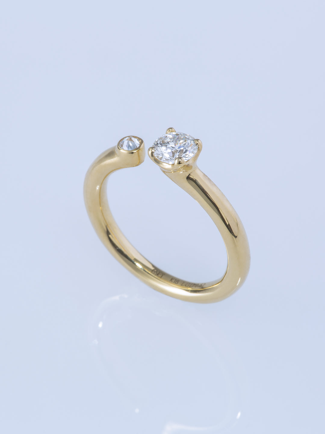TWO K18YG ROUND/ROUND ROSE RING