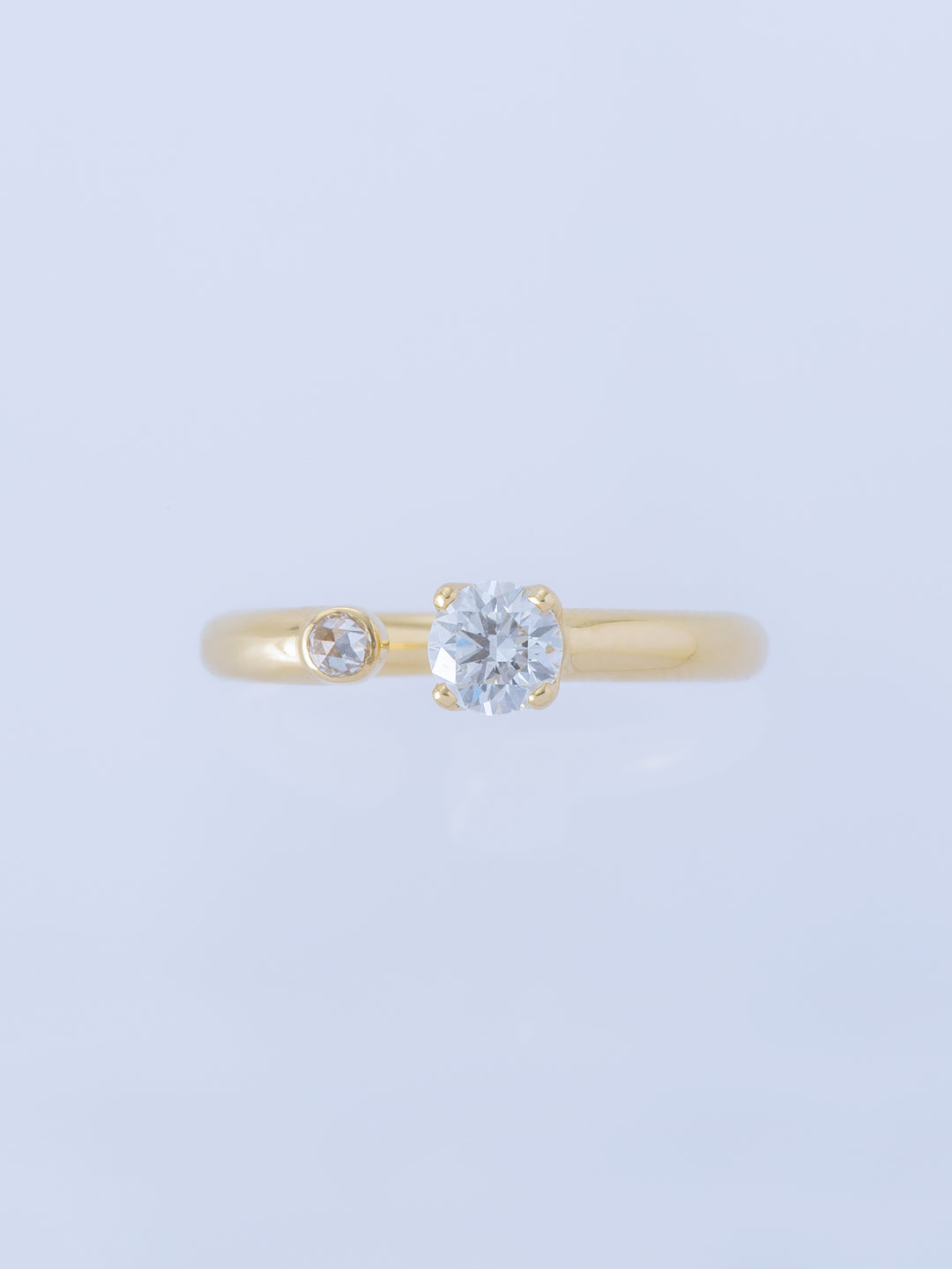 TWO K18YG ROUND/ROUND ROSE RING
