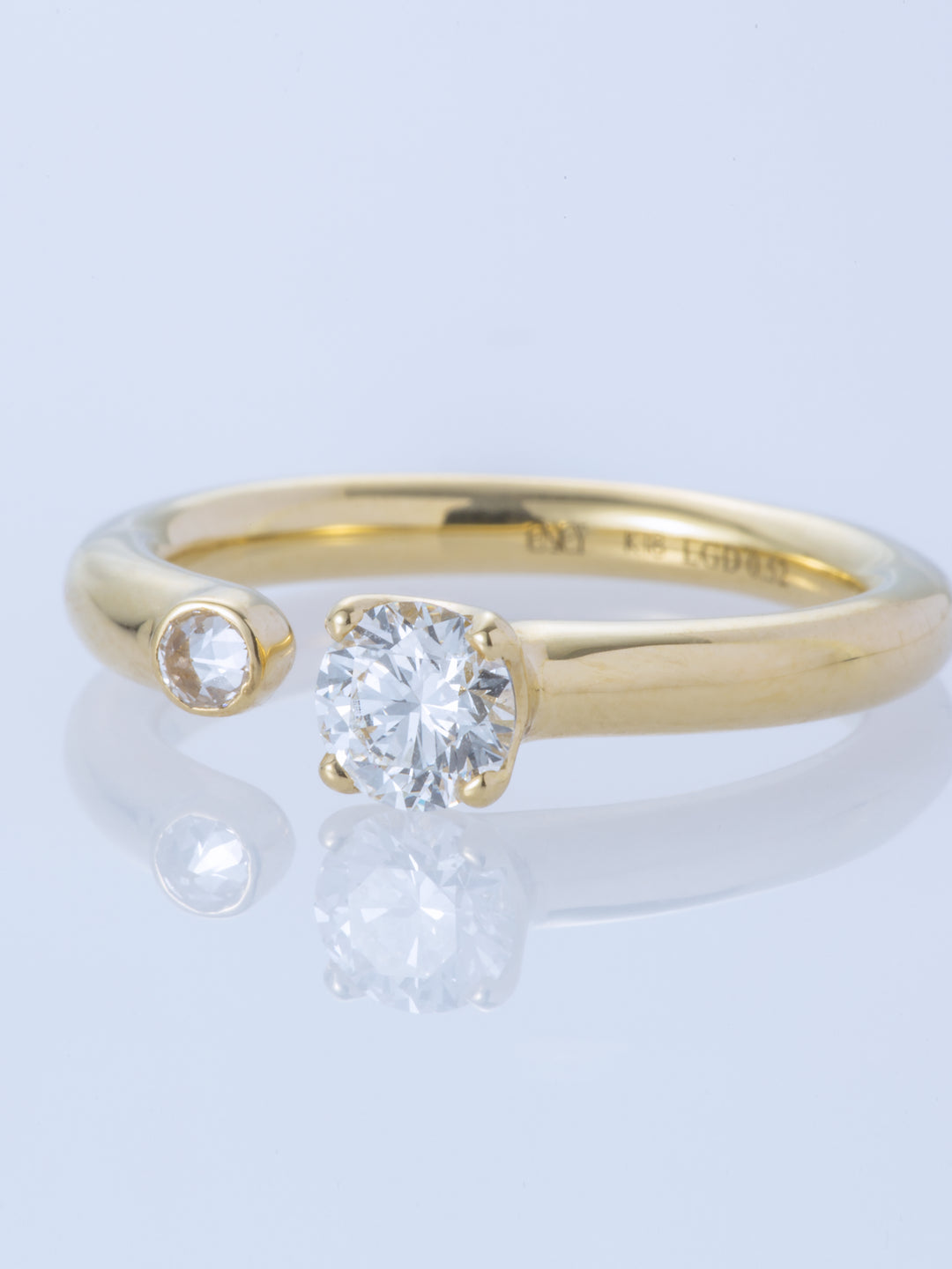 TWO K18YG ROUND/ROUND ROSE RING