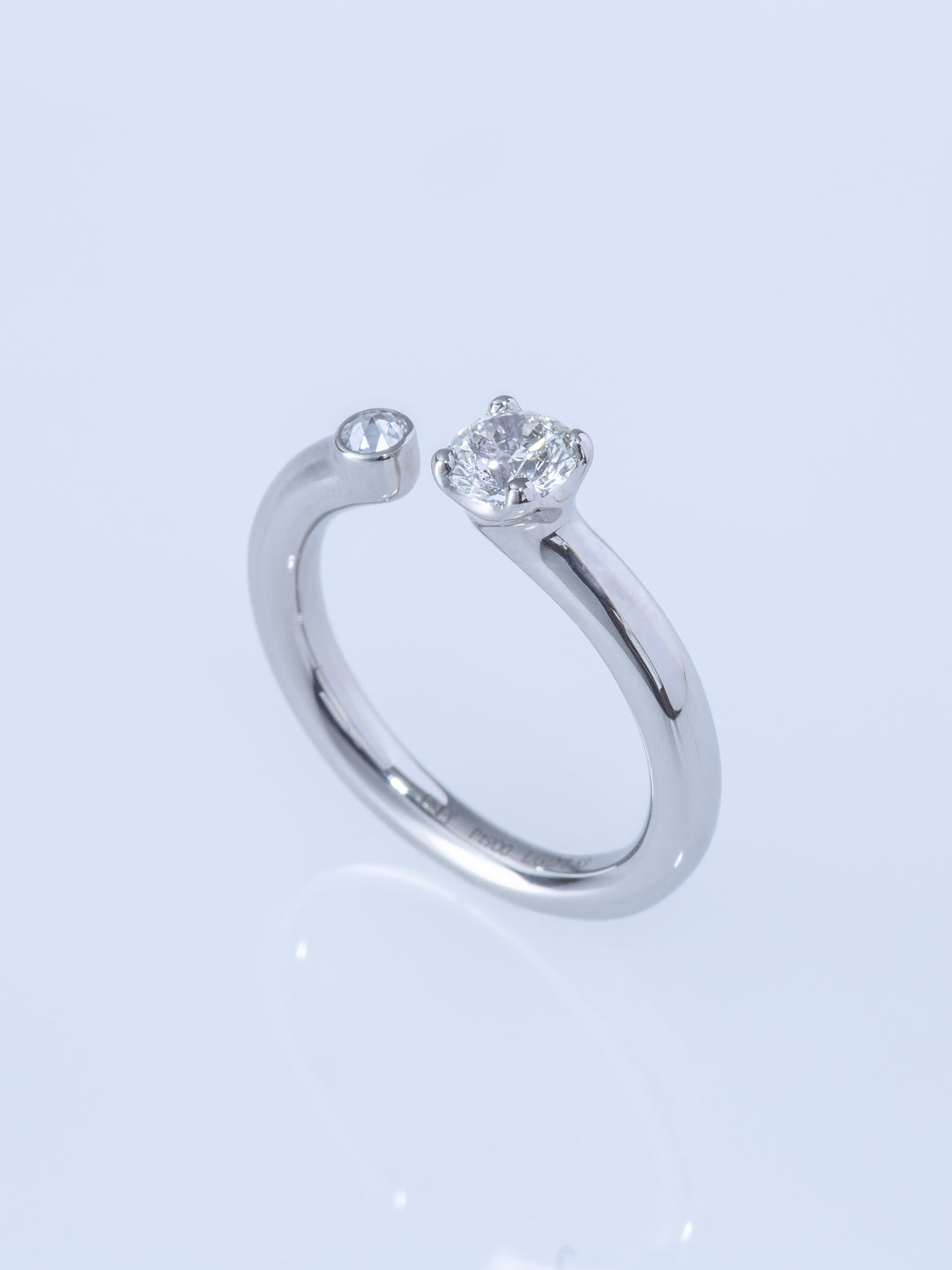 TWO PT900 ROUND/ROUND ROSE RING