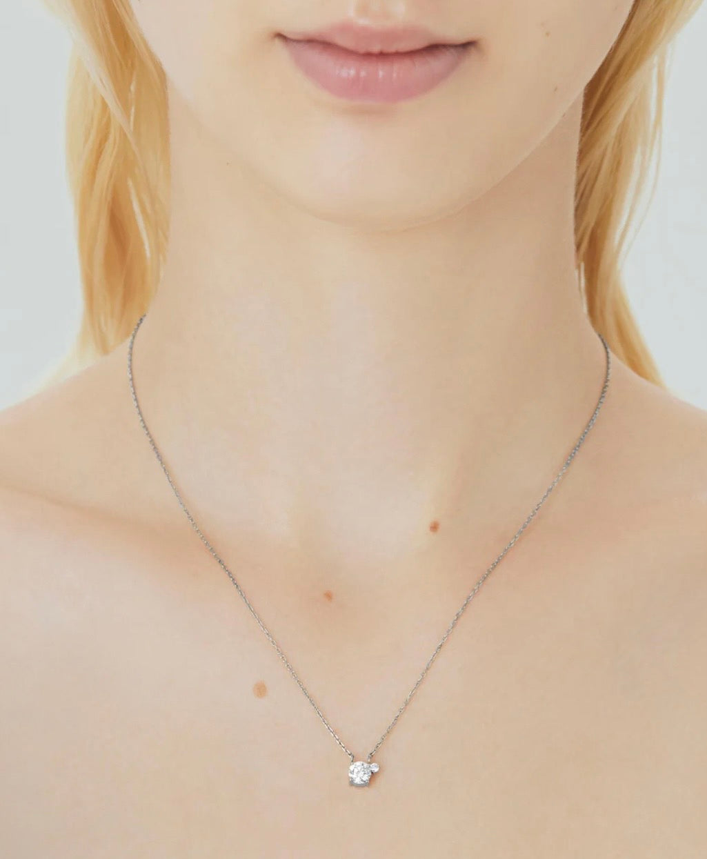 TWO PT850 0.5CT ROUND NECKLACE