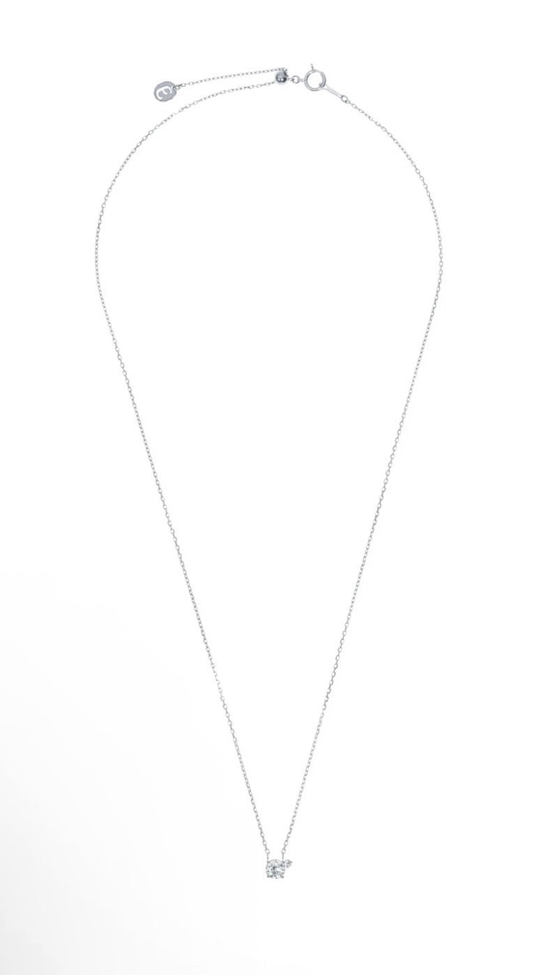 TWO PT850 0.5CT ROUND NECKLACE