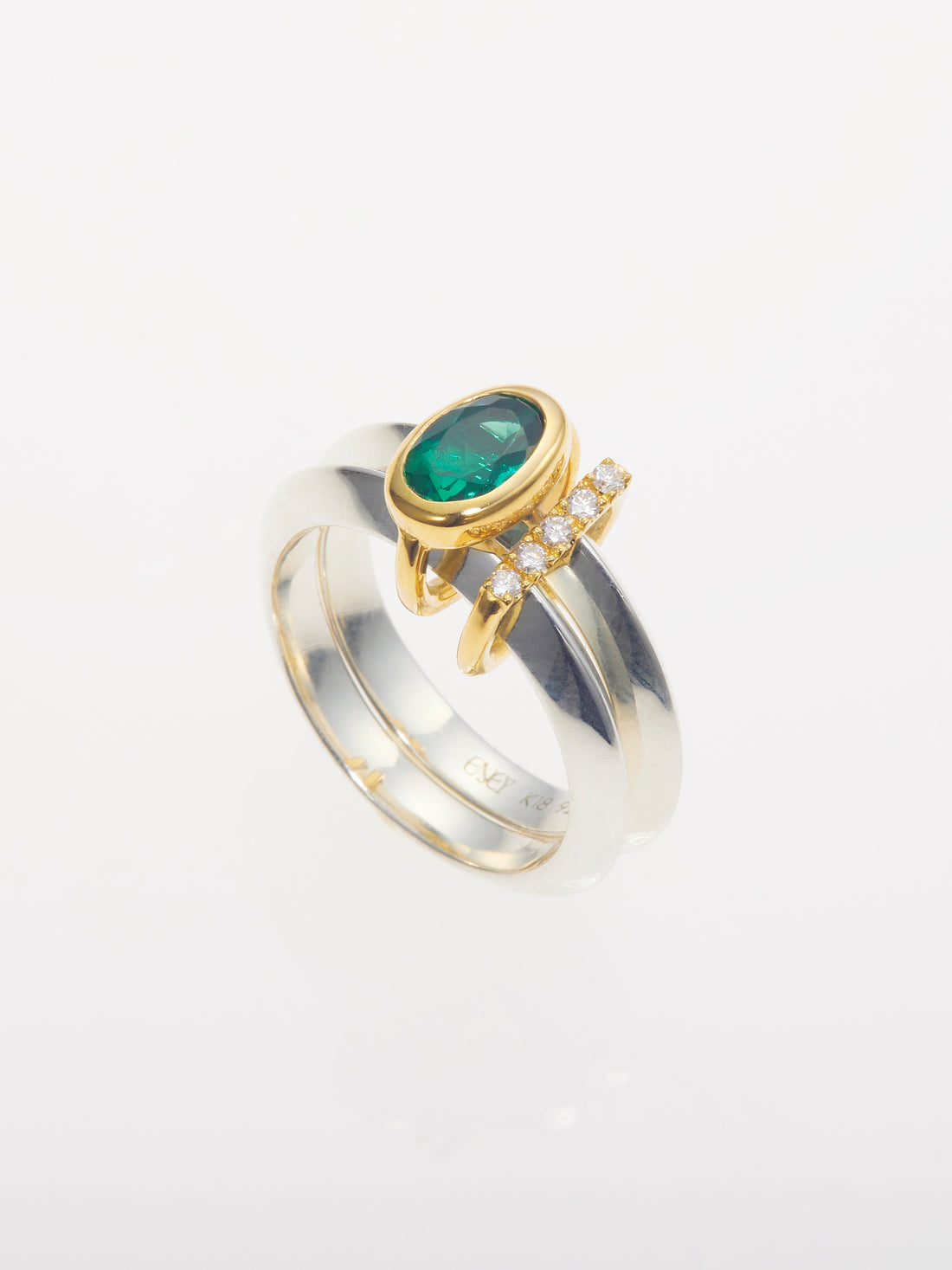 MEBUKI DOUBLE RING/Emerald