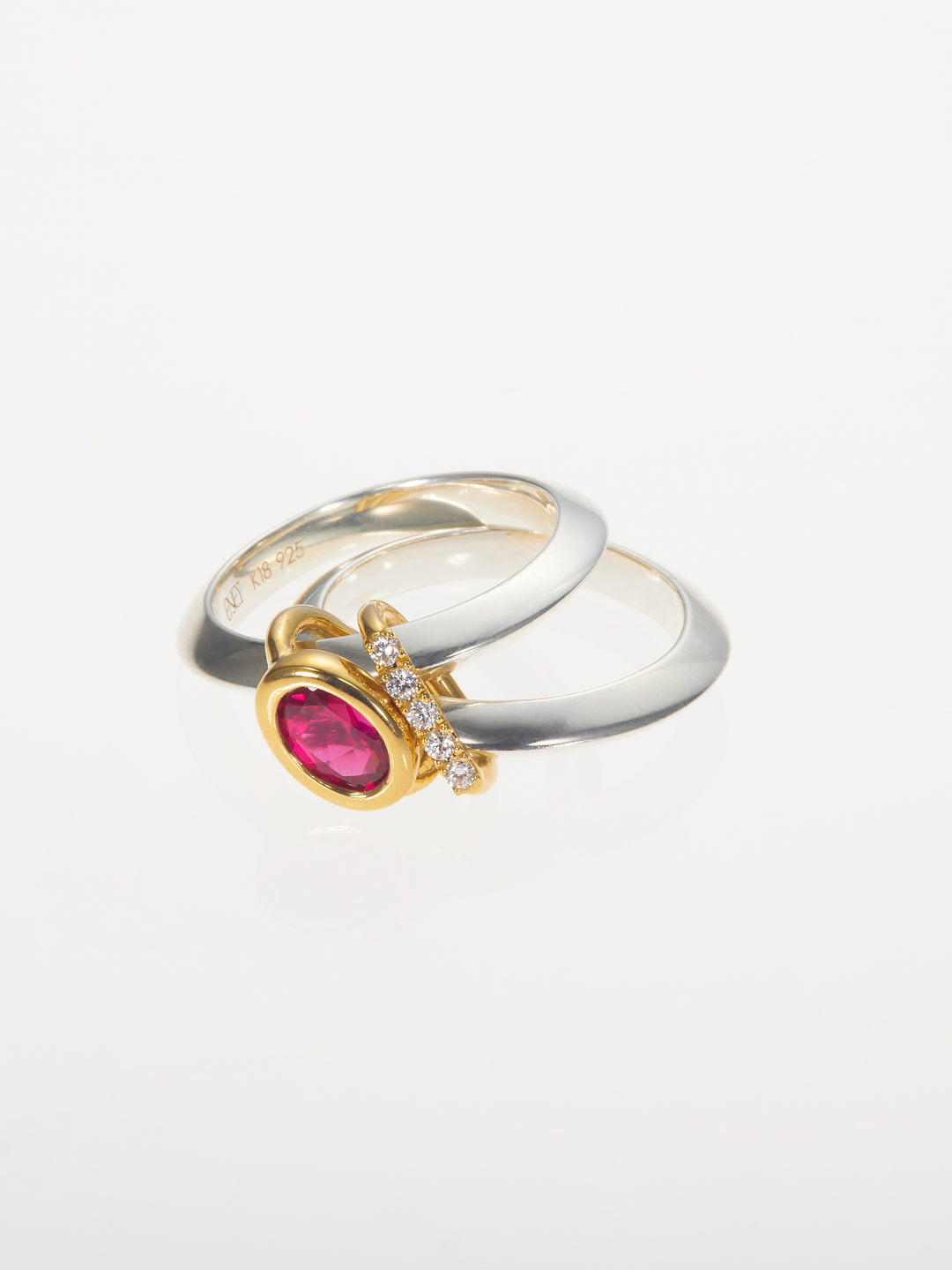 MEBUKI DOUBLE RING/Ruby