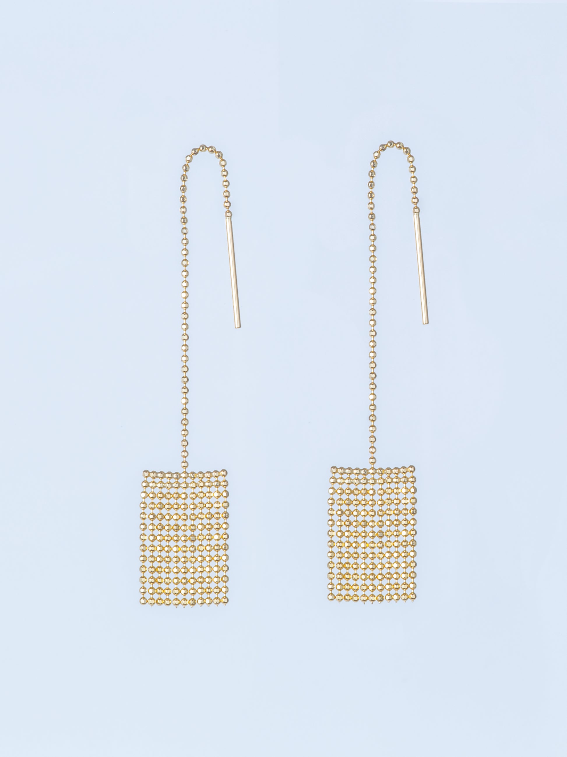 PIXEL  CHAIN PIERCED EARRINGS