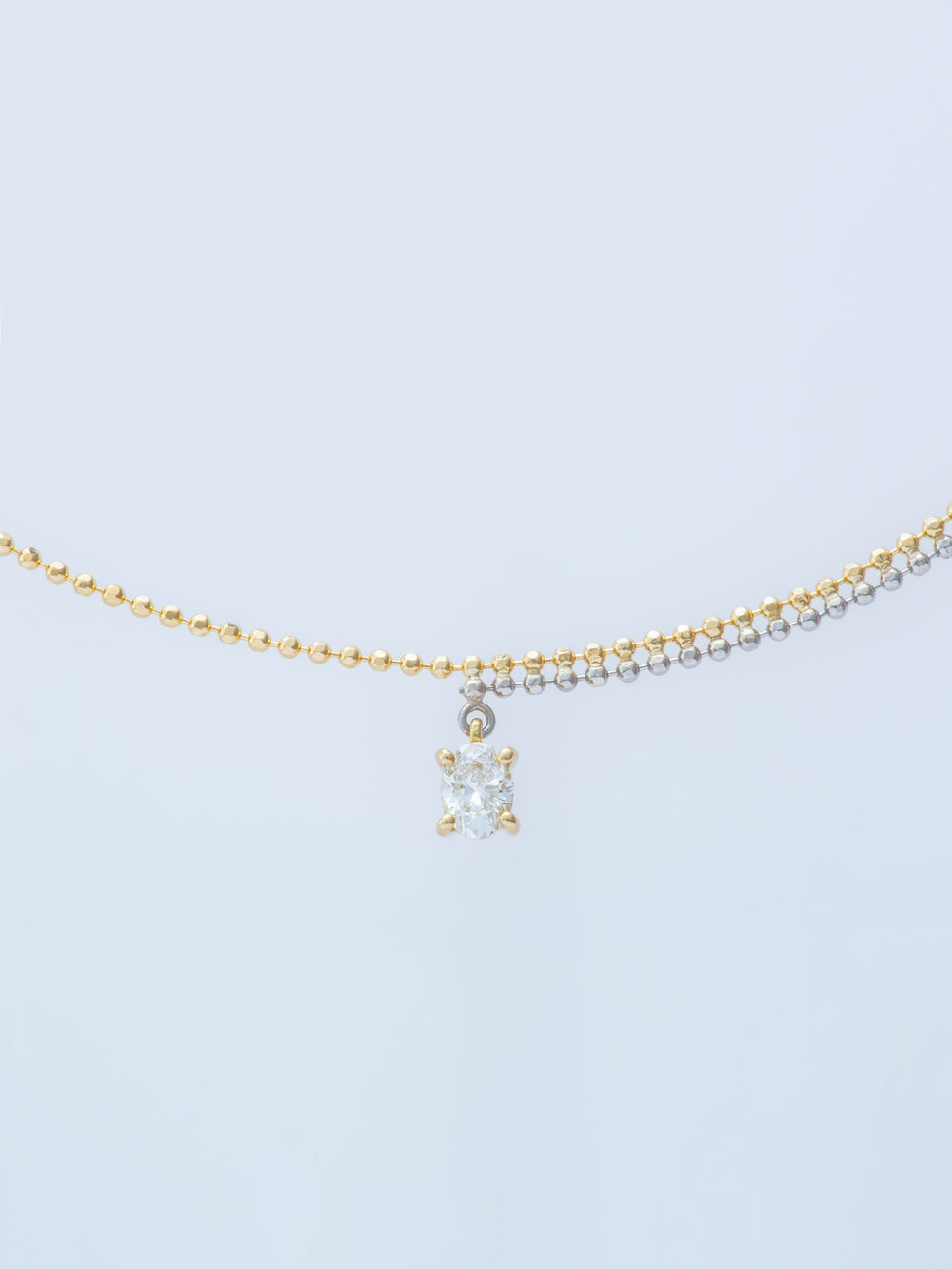 PIXEL 0.15CT OVAL CHAIN NECKLACE