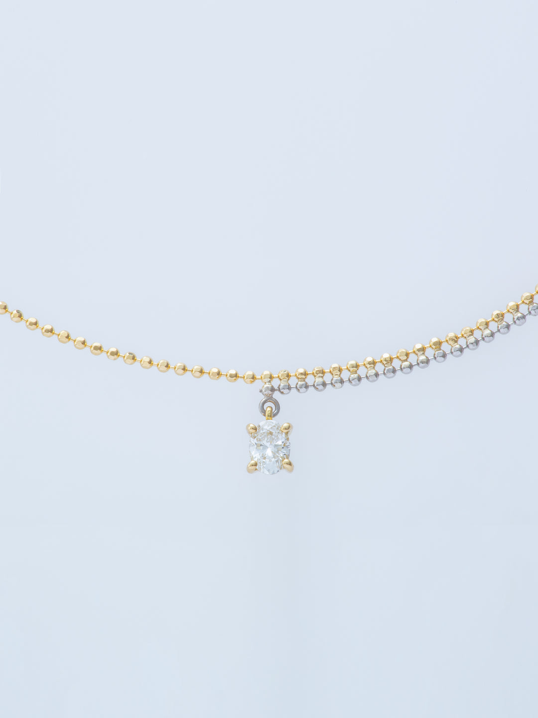 PIXEL 0.15CT OVAL CHAIN NECKLACE
