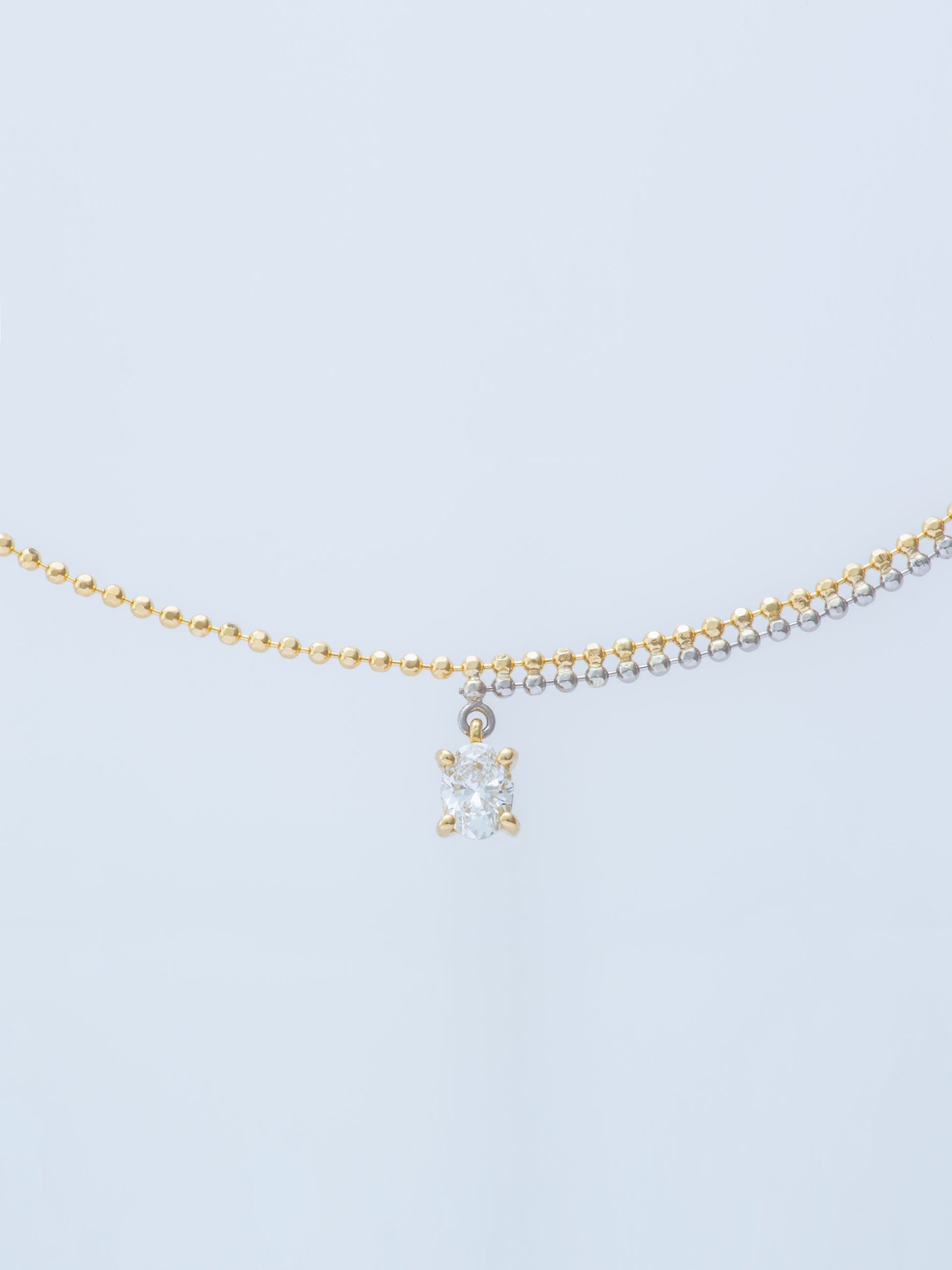 PIXEL 0.15CT OVAL CHAIN NECKLACE