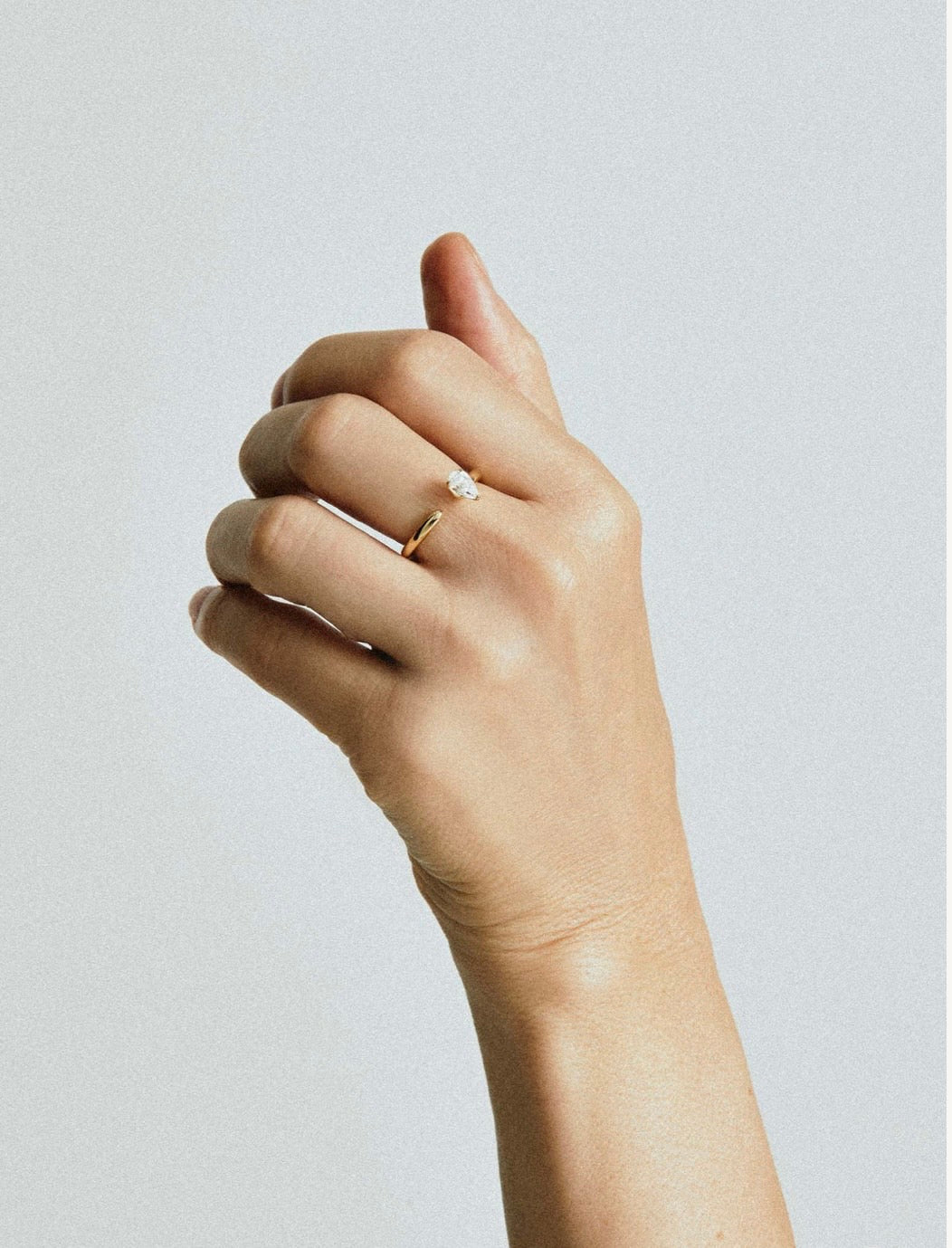 ONE K18YG 0.5CT PEAR RING