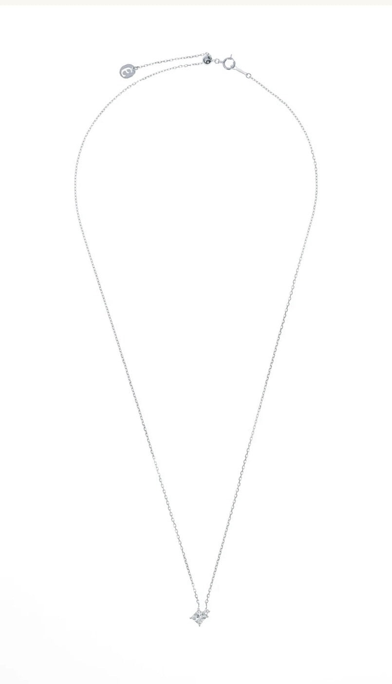 TWO PT850 0.5CT PRINCESS NECKLACE